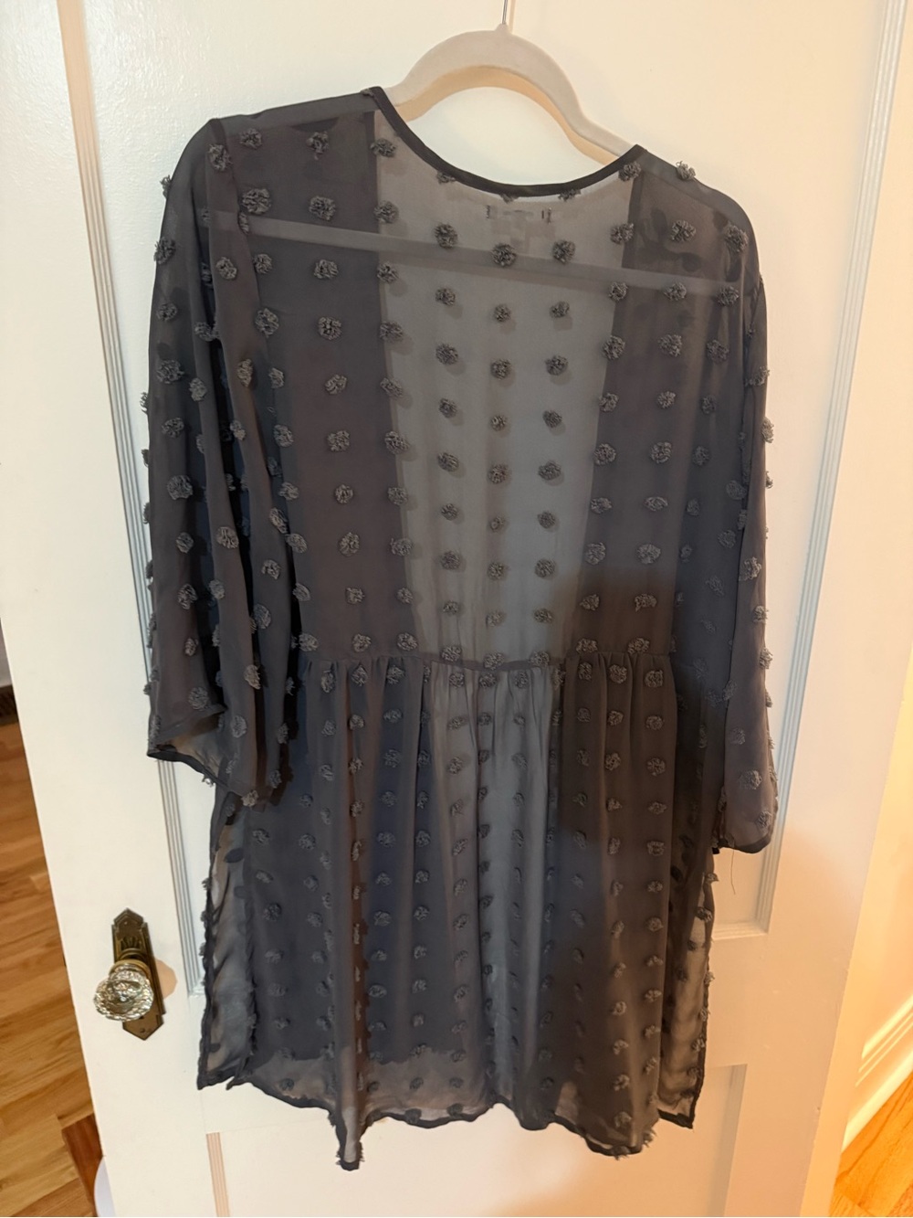 Maurices Sheer Dotted Tunic Top - Gray